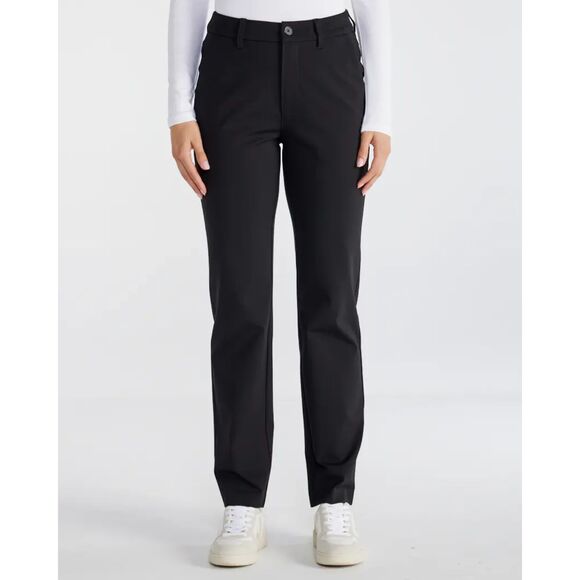 BYLT Women NWT Everyday Pant 2.0 Premium Basics Straight Fit Black Large D158 - Picture 2 of 11